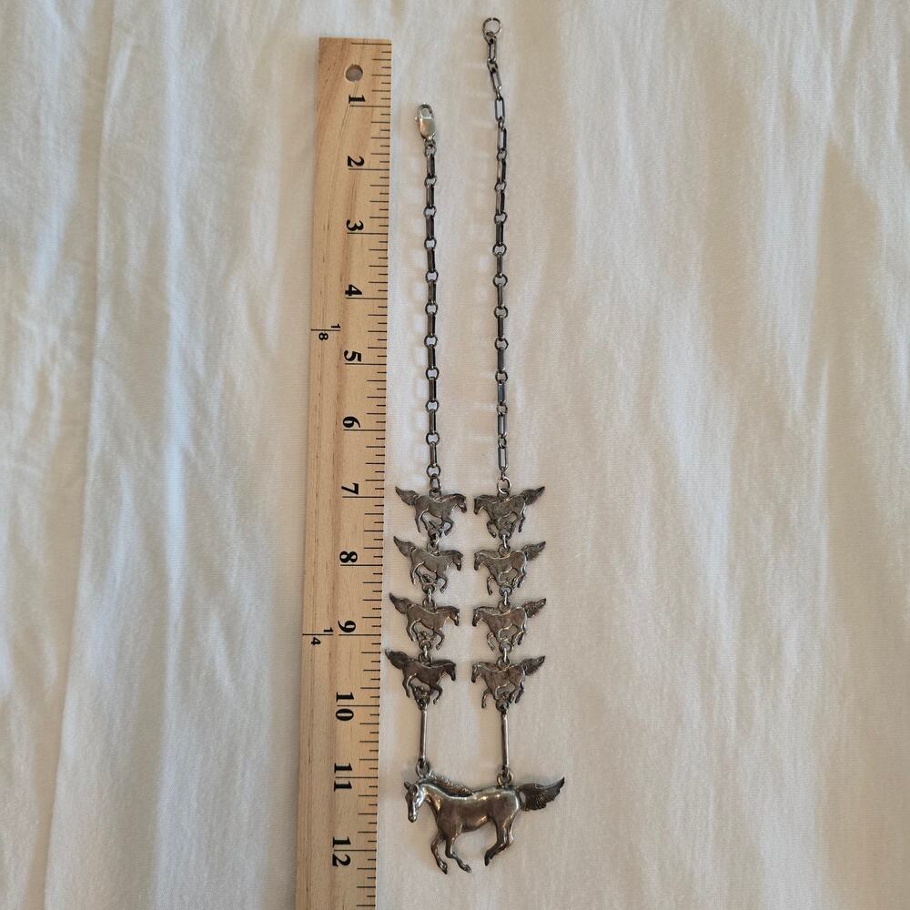 Vintage Glen & Irene Sandoval Wild Running Horse necklace925 - Picture 3 of 8